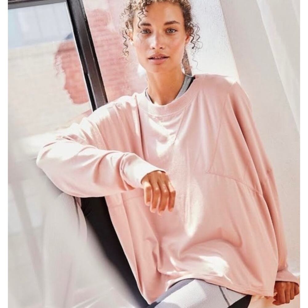 Free People movement pink long sleeve runner up tee